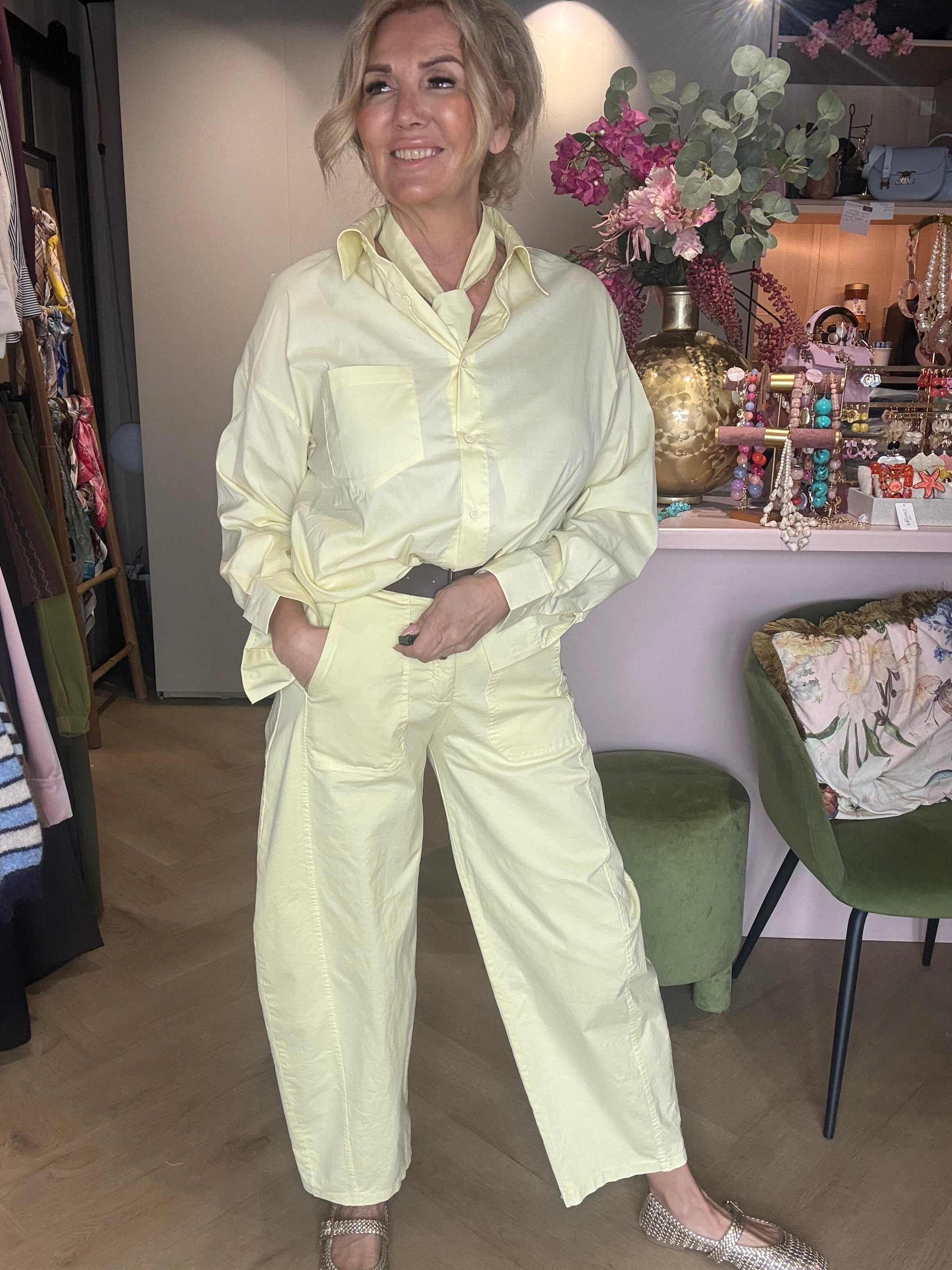 Bluse Stropdas Butter Gul